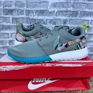 Nike Roshe Run Mica Green White Floral Print Custom 551881-300 Mens Size 8.5